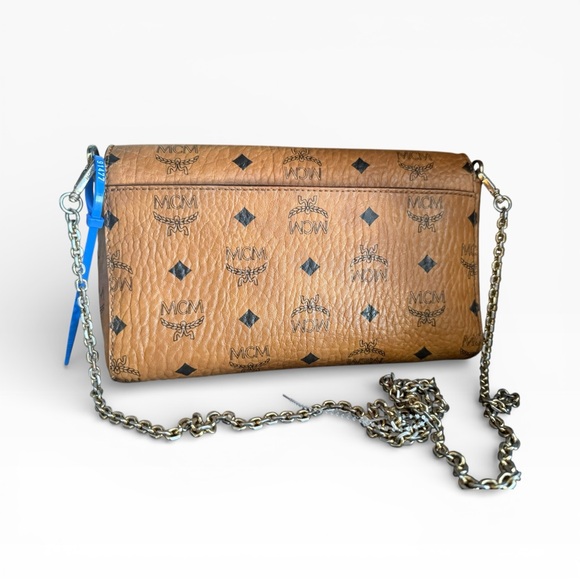 MCM Visetos Chain Crossbody Clutch Brown Monogram - Picture 3 of 11